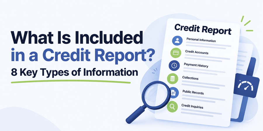 image showing 8 things included in a credit report